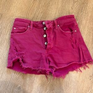 Joe’s Jeans pink denim cutoff shorts size 25